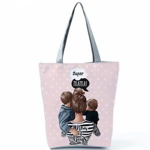 “SUPER MAMA! MOM OF BOYS” TOTE